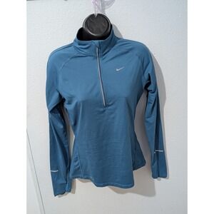 Nike Dri-FIT Women's Small Teal 1/4 Zip Running‎ Training Top Long Sleeve